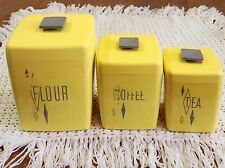 Vintage MCM Yellow Nesting Canister Set  picture