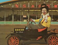 Zeezo Clown Safeway Mini Car Remember Magic Words Please Thank You postcard G841 picture