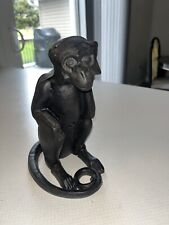 VINTAGE CAST IRON MONKEY BANK OLD RARE ✅🔥 picture
