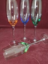 Spectrum (?) Hand Blown Crystal Champaign Flutes, Wine Glasses - Stunning picture