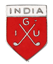 Vintage Old India Golf Union IGU Members Enamel Brooch Badge picture