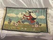 Vintage Disney Goofy w/ Bunny on Go Cart Woven Rug picture