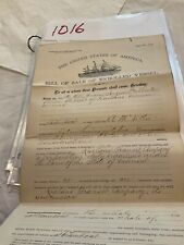 1016 GREAT LAKES STEAMBOAT BILL OF SALE CUSTOMS HOUSE OGDENBURG NEW YORK 1899 picture