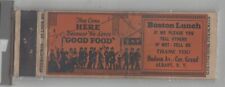 1930's Tall Matchbook Cover Star Match Co. Boston Lunch Albany, NY picture