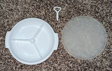 Vintage Tupperware Suzette 3 Section Relish Tray #608-12 4 with Lid  picture