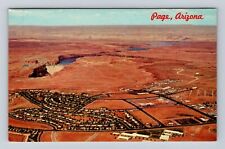 Page AZ-Arizona, Aerial Of Town Area, Antique, Vintage Souvenir Postcard picture