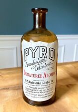 PYRO DENATURED ALCOHOL AMBER BOTTLE, US INDUSTRIAL ALCOHOL CO., RARE picture