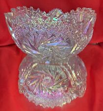 Carnival Glass Bowl Aztec White 7” by Smith, Iridescent picture