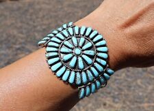 Vintage Navajo Bracelet Authentic Native American Cuff Turquoise Jewelry sz6.75 picture