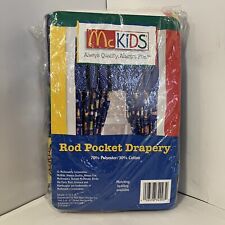 Vintage 90s McDonalds McKids Rod Pocket Drapery Curtain Decor Kids Meal picture