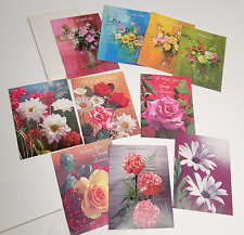 Lot Of Vtg Mixed Floral Greeting Cards With Envelopes Qty 10 Made In USA picture