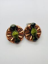 MATISSE RENOIR VINTAGE COPPER CLIP ON JEWELRY EARRINGS DESIGNER ABSTRACT picture