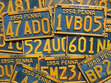 1954 Pennsylvania License Plate State Shape PA Penna Car Tag - (Pick Your Tag) picture