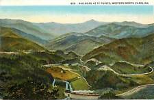 Railroad 17 Points Western North Carolina NC aerial view Postcard picture