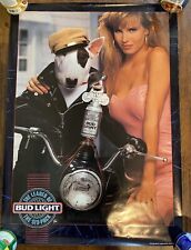 Vtg 1989 Spuds Mackenzie Poster The Leader Of The Six-Pack Bud Light Motorcycle picture