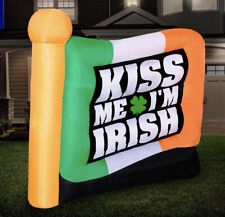 6 Ft St Patrick's Day Kiss me I'm Irish flag Airblown Inflatable Yard Decor picture