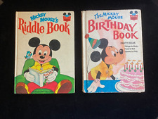 The Mickey Mouse Birthday Book 1978 & Riddle Book  Pre-owned 1973 Good picture