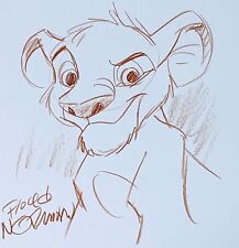 FLOYD NORMAN Sketch Signed Hand Drawn Jumbo Size Sketch Lion King Nala PSA picture