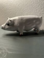 Vintage Very Rare & One of a Kind Large Pig Glazed Figurine from Bavent, France picture
