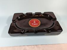 Vintage Large Crown 5 Cigar Advertising Black And Gold Cigar Ashtray picture
