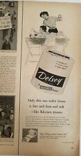 1953 Delsey bathroom toilet paper Kleenex product nude baby changing table ad picture