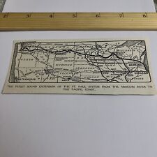 Antique 1909 Image: Map of Puget Sound Extension of St Paul Rail System to Coast picture