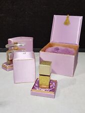 3- Vintage - Rare Fashion Two Twenty U-Bath Oil Perfume Powder Purple Silk Boxes picture