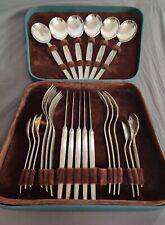 Vintage set of cupronickel Soviet forks, spoons, knife USSR quality mark. picture