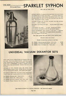 1937 PAPER AD Sparklet Syphon Streamline New Improved All Metal Stanley picture