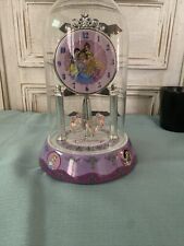 Disney Princess Spinning Pendulum Clock With Glass Dome Working picture