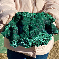 5.24LB Natural glossy Malachite coarse cat's eye cluster rough mineral sample picture
