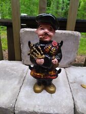 Vintage Whisky Decanter Scottish Man In Kilt Playing Bagpipe picture