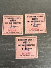 Vintage Celebrity Sports Center Denver Skee Ball Redemption Tickets picture