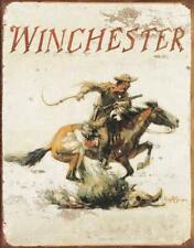 Winchester Logo Metal tin sign Hourse hunting Cabin home Wall decor #1421 picture