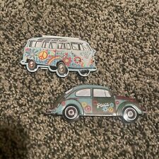 VW Bug  And Van Peace Love Hippie Refrigerator Fridge Magnets. Volkswagen picture
