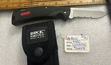 Buck 450C Pocket Knife With Sheath Black & Red Very Good Condition picture