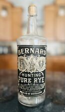 Bernard Hunting Pure Rye Whiskey Dog Solider Horse Label Bottle Pre Pro Fifth Qt picture