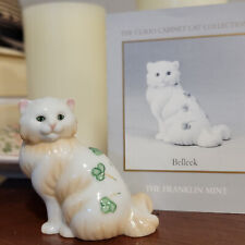 Franklin Mint Curio Cat - Belleck White Shamrock Ireland. Exc. Cond w/Pamphlet picture