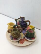 Vintage 90’s 9 Piece Mini Fruit Tea Set Decor picture