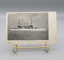 Postcard 1914 U.S. Battleship Connecticut Green Washington 1 cent stamp Warships picture