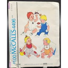 Vintage 1975 Pattern McCall's 4496 Baby Overalls Shirt 6 Months Factory Folded picture