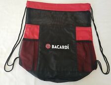 Bacardi Rum Promo Drawstring Mesh Backpack Gym Beach Concert Bag Tote Red Black picture