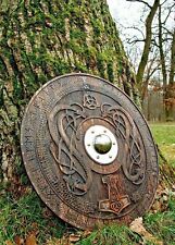 Viking shield with carved Norse Runic ornaments Medieval shield Celtic ornament picture