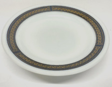 Vintage Pyrex Ebony Dinner Plates Fleur de Lis Black Gold 9