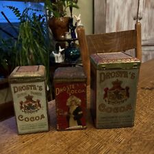Antique Advertising Tin Droste’s Dutch Process Cocoa Made In Holland Lot Of 3 picture