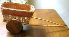 RARE Old SCHENLEY Mini Wicker LIQUOR Whiskey 2 Wheel ADVERTISING DISPLAY CART picture