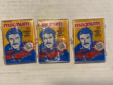 Vintage 1981 Topps (3) MAGNUM P.I. Sealed Wax Packs, Each In A Snap Case  Bx33 picture