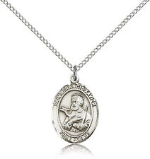 Saint Francis Xavier Medal For Women - .925 Sterling Silver Necklace On 18 C... picture