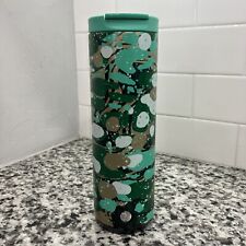 Starbucks Green Marble Forest Paint Stainless Steel Tumbler Travel Mug 16 oz picture