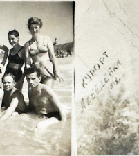 1948 Vintage Photo Pretty Women Bikini Men Sea beach VTG ORG PHOTO picture